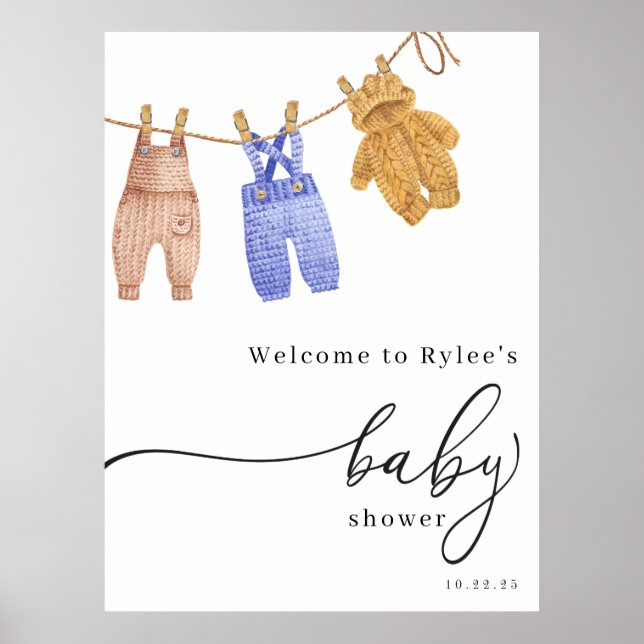 Begrüßungszeichen für das Baby Classic Poster (Vorne)