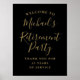 Begrüßungszeichen für das Black and Gold Retiremen Poster