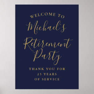 Begrüßungszeichen für das Blue and Gold Retirement Poster