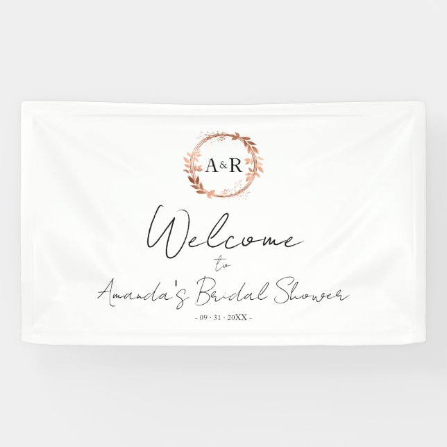 Begrüßungszeichen für das Brautparty Monogram Wrea Banner (Horizontal)