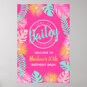 Begrüßungszeichen für das Pool-Party Party-Abonn Poster