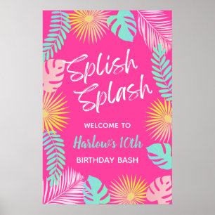 Begrüßungszeichen für das Pool-Party Party-Abonn Poster
