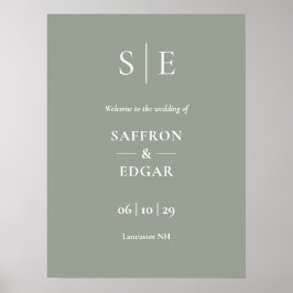 Begrüßungszeichen für das Sage Green und das Gold  Poster