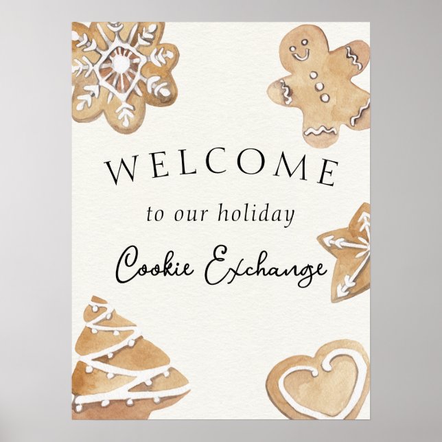 Begrüßungszeichen für den Holiday Cookie Exchange Poster (Vorne)