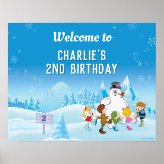 Begrüßungszeichen für den Snowman™ Winter zum Gebu Poster