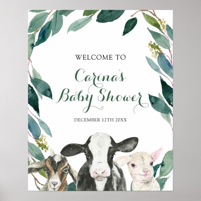 Begrüßungszeichen für die Baby-Dusche von Bauernti Poster (Vorne)