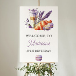 Begrüßungszeichen für die Watercolor Lavender Gebu Poster
