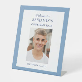 Begrüßungszeichen für Dusty Blue Foto Boys Sockelschild