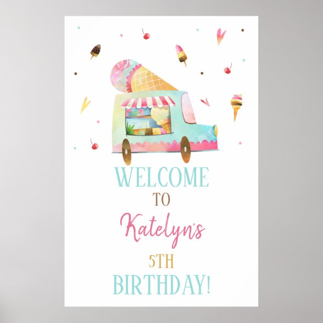 Begrüßungszeichen für Eiscreme Poster (Vorne)