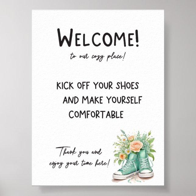 Begrüßungszeichen für Ferienhäuser Poster (Vorne)