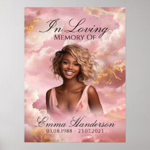 Begrüßungszeichen für himmlische rosa Wolken Poster