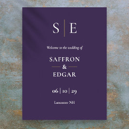 Begrüßungszeichen für lila und Gold Monogram Poster