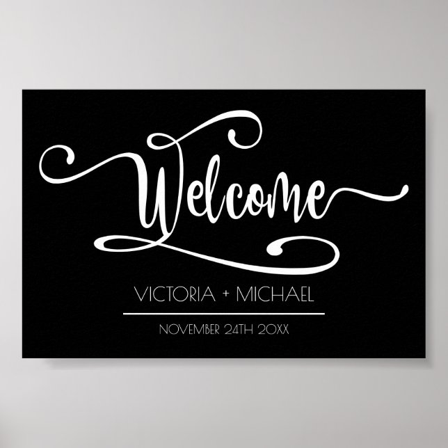 Begrüßungszeichen für moderne Hochzeiten Poster (Vorne)