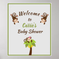 Begrüßungszeichen für niedliche Affen Babydusche