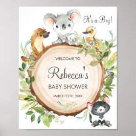 Begrüßungszeichen für niedliche australische Baby- Poster