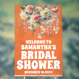 Begrüßungszeichen für Orange Acrylic Brautparty Acrylschild