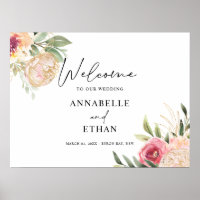 Begrüßungszeichen für Peony und Gold Foil Blume