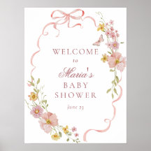 Begrüßungszeichen für Rosa Blüten und Bows Babydus