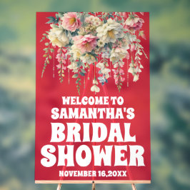 Begrüßungszeichen für Rot-Acryl-Brautparty Acrylschild