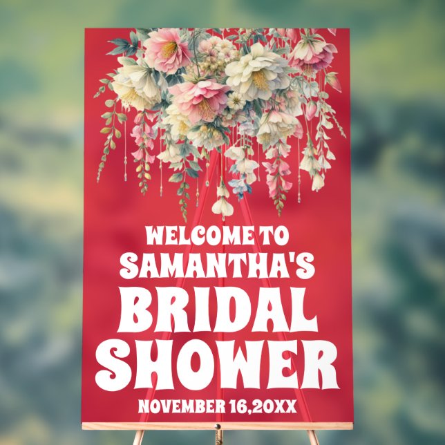 Begrüßungszeichen für Rot-Acryl-Brautparty Acrylschild (Neutral)