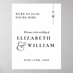 Begrüßungszeichen für Schwarz-Weiß-Monogramm Poster