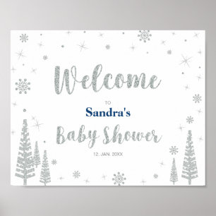 Begrüßungszeichen für Winter Baby Dusche, Junge, B Poster