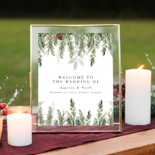 Begrüßungszeichen für Winterhochzeiten Poster