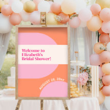 Begrüßungszeichen geometrisches Rosa und Orange