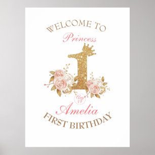 Begrüßungszeichen Goldene Kronprinzessin 1. Geburt Poster