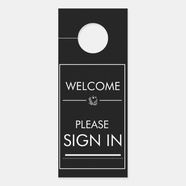 Begrüßungszeichen in Real Anwesen Zeichen, Türhäng Türanhänger (Vorderseite)