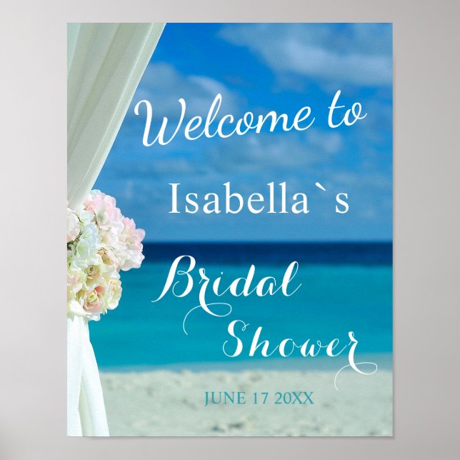 Begrüßungszeichen | Ocean Beach Summer Brautparty Poster (Vorne)