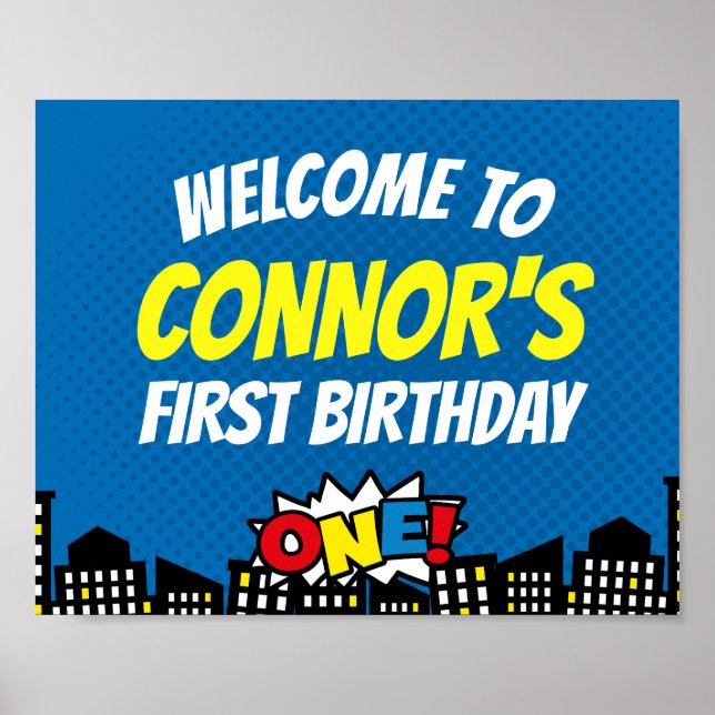 Begrüßungszeichen Superhero Poster (Vorne)