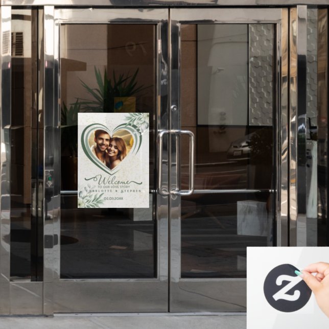 Begrüßungszeichen Unsere Liebe Personalisiertes Fo Fensteraufkleber (Büro Tür)