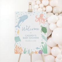 Begrüßungszeichen unter dem Sea Ocean Baby Shower
