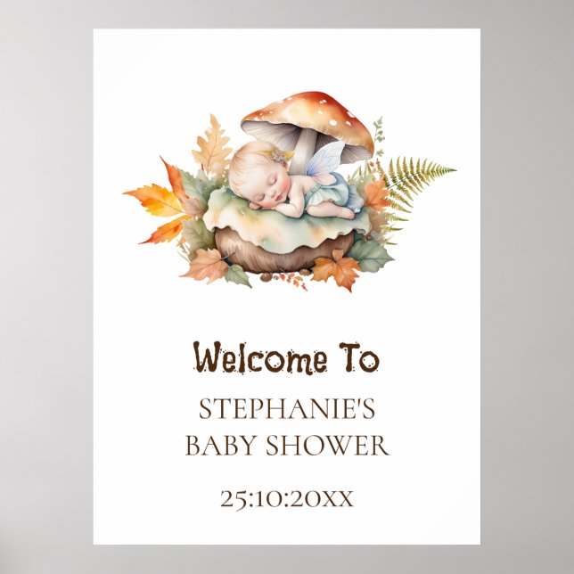 Begrüßungszeichen verzaubert, um Ihre Babydusche z Poster (Vorne)