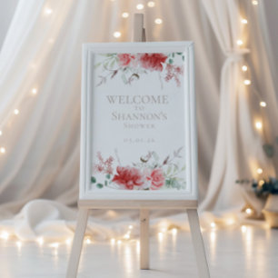 Begrüßungszeichen Watercolor Wreath Bridal Poster