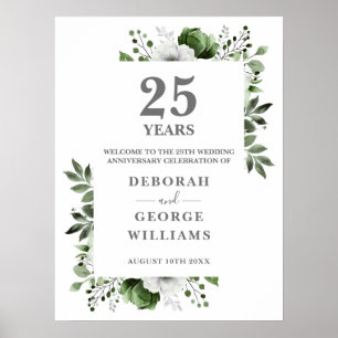 Begrüßungszeichen zum 25. Hochzeitstag Poster