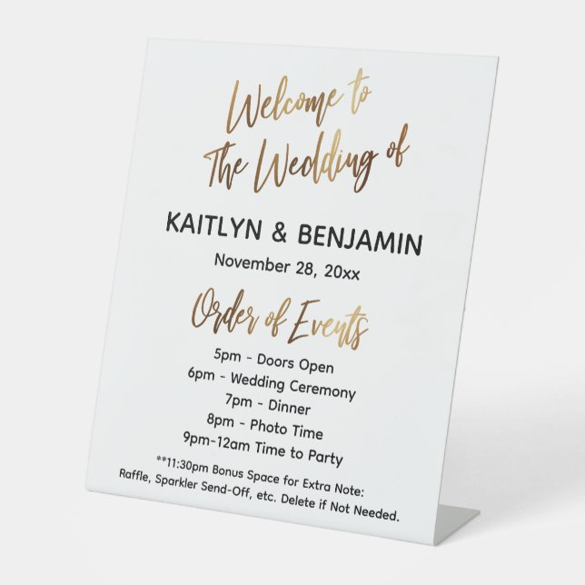 Begrüßungszeitschrift Gold - Begrüßung Sockelschild (Vorderseite)