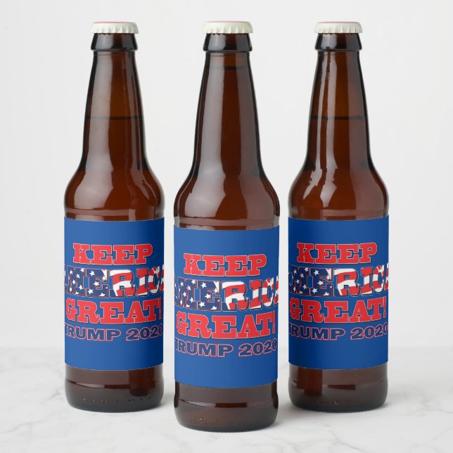 Behalt Amerika groß - Trump 2020 Bierflaschenetikett (Flaschen)
