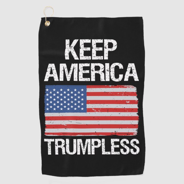 Behalt Amerika: Trumpless III Golfhandtuch (Vorderseite)