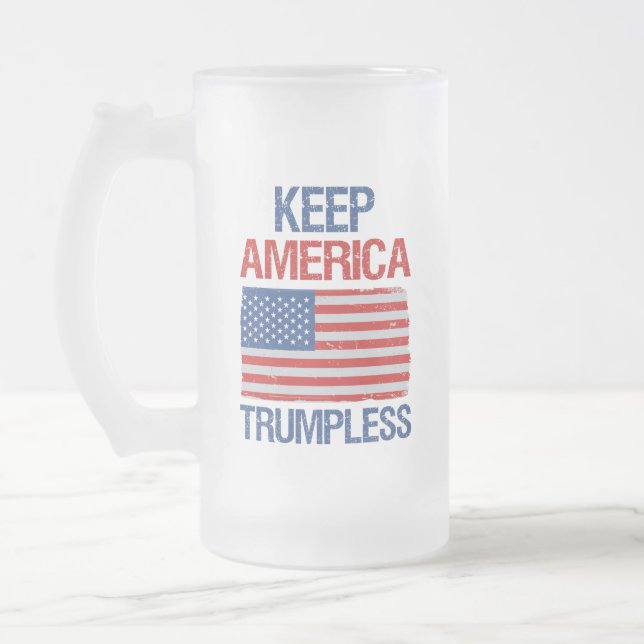 Behalt Amerika: Trumpless III Mattglas Bierglas (Links)