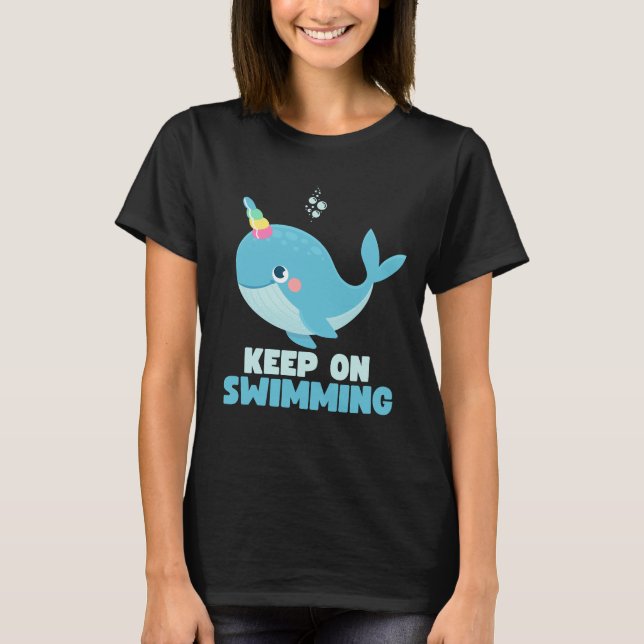 Behalt auf Kawaii Whale T-Shirt (Vorderseite)