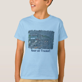 "Behalt auf Truckin'" Rainstorm Big Rig Truck T-Shirt