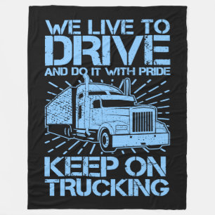 Behalt auf Trucking 18 Wheeler Blue Fleecedecke