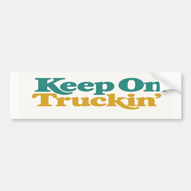 Behalt auf Truckin'Retro 70er Aquamarin und Senf S Autoaufkleber (Vorne)