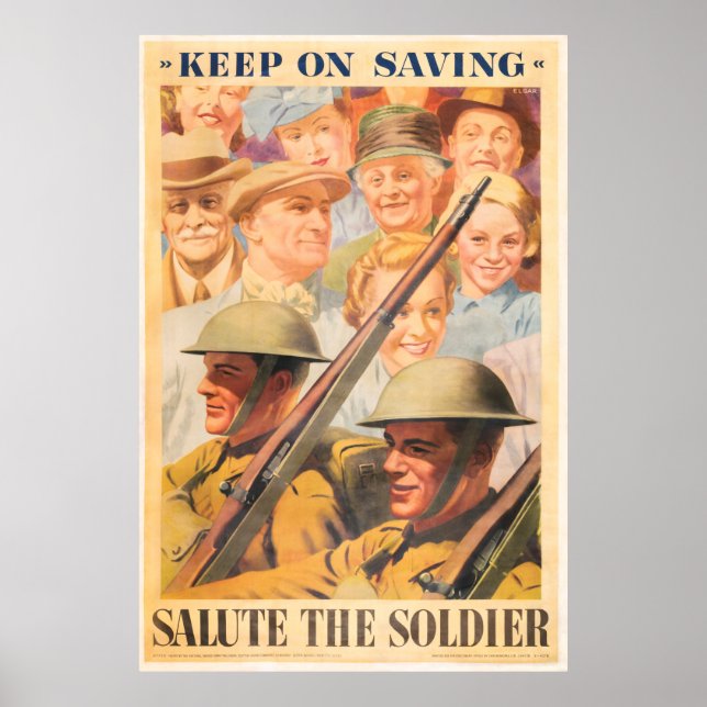 Behalt beim Rett. Neudruck des britischen Kriegspo Poster (Vorne)