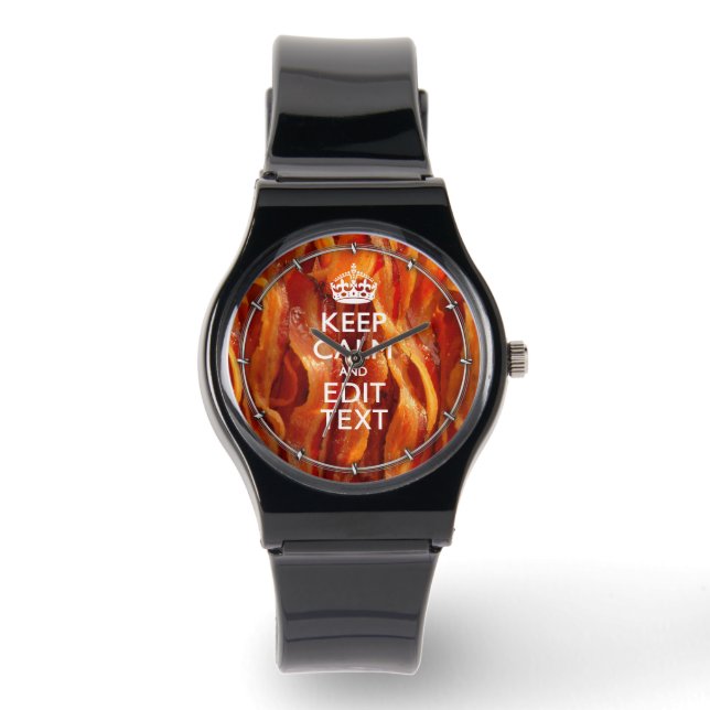 Behalt Beruhigen des Textes auf Größe von Bacon Armbanduhr (Vorderseite)