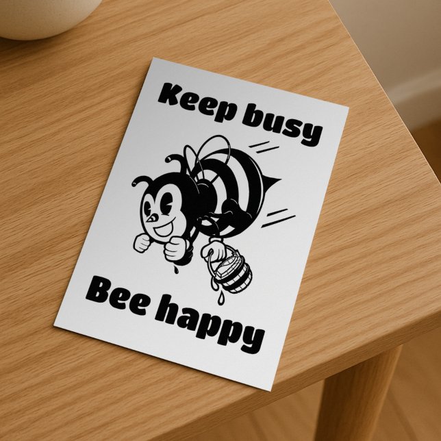 Behalt beschäftigt sein glücklich Besetze Motivier Postkarte (Von Creator hochgeladen)