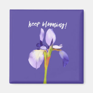 Behalt Blooming Lila Iris-Ermutigung Magnet