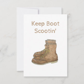 Behalt boot scootin' dankeskarte